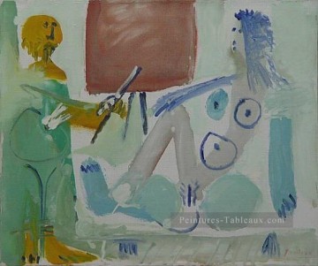 L’artiste et son modèle 3 1965 abstrait Nue Peinture à l'huile